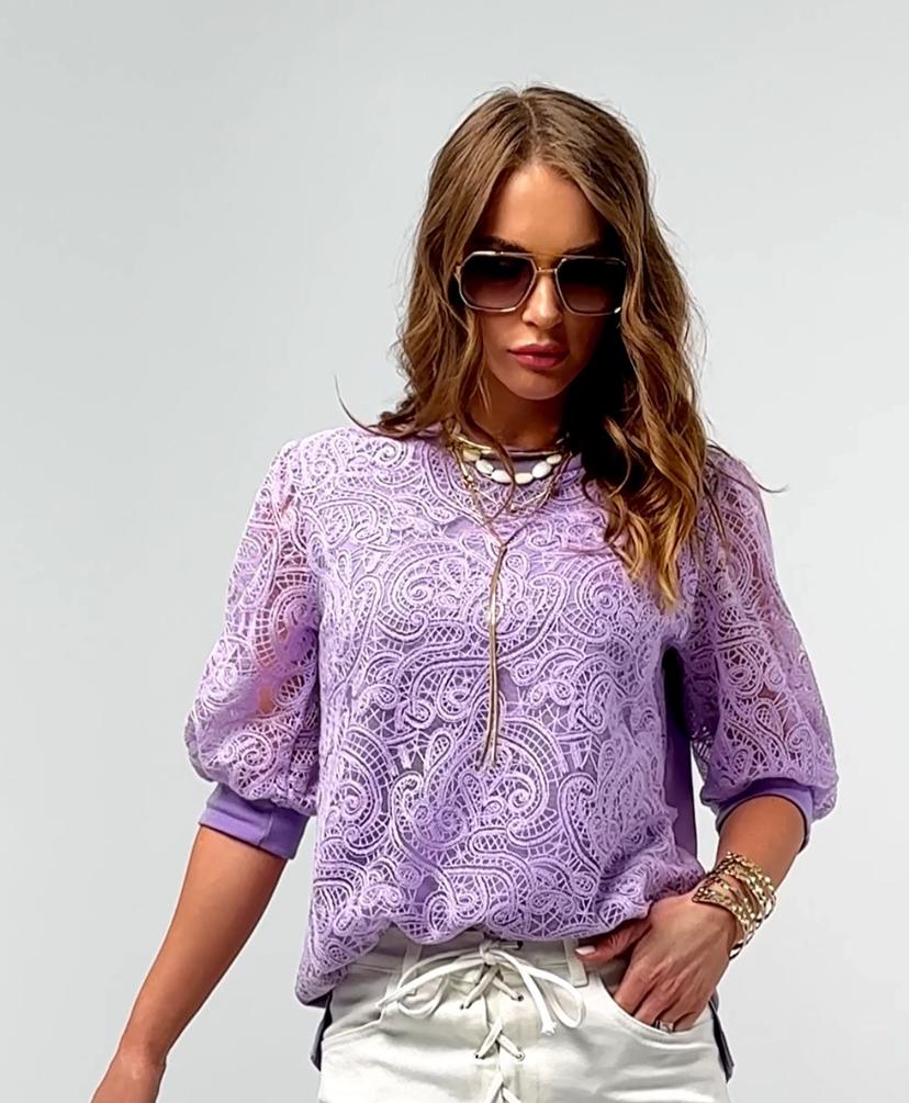  Exclusive blouse in lilac colour
