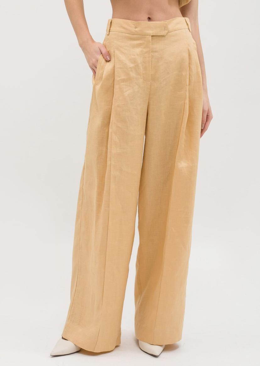 Refined linen wide-leg trousers
