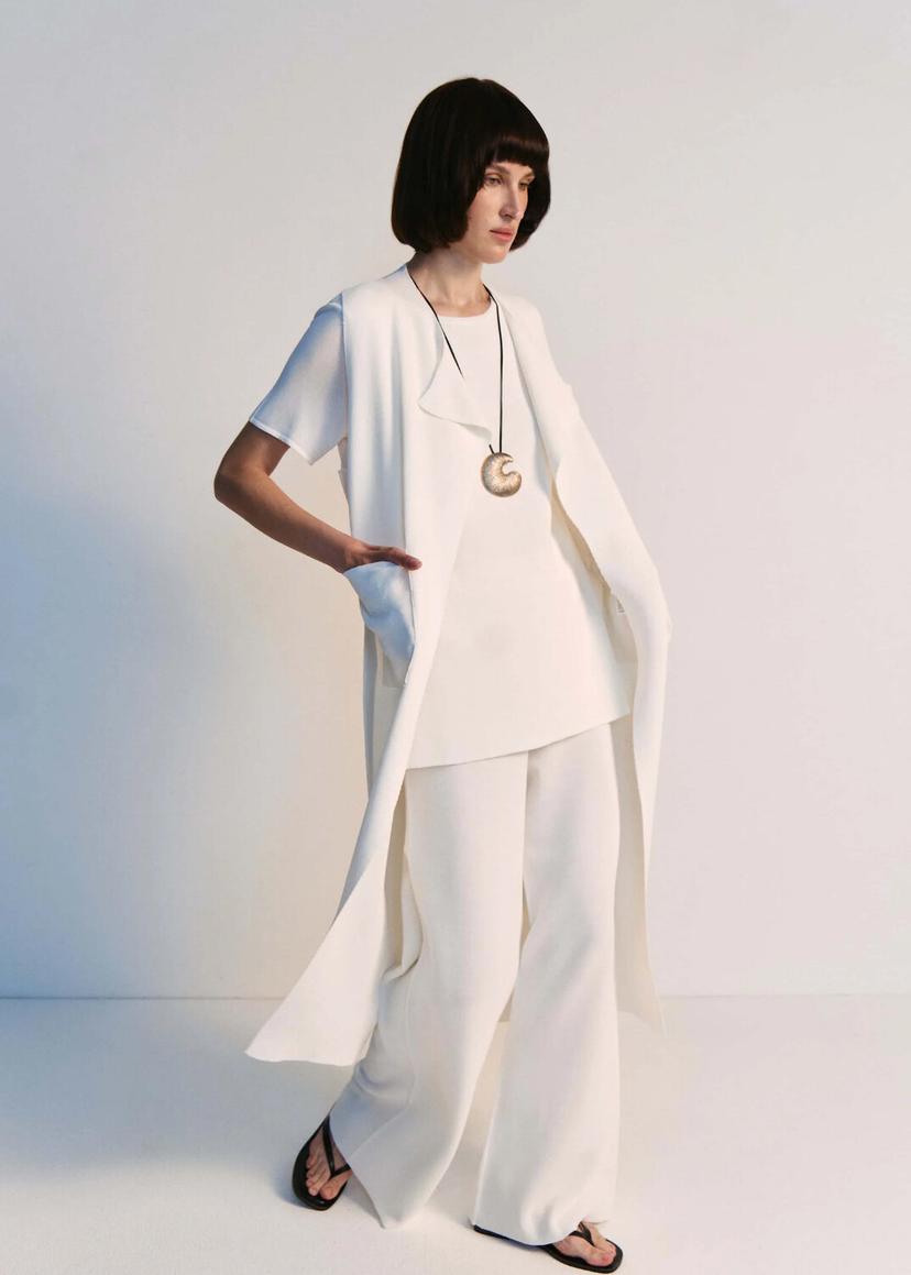Three-piece premium summer suit with long vest