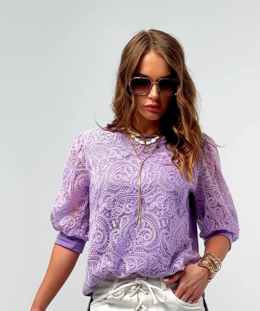  Exclusive blouse in lilac colour