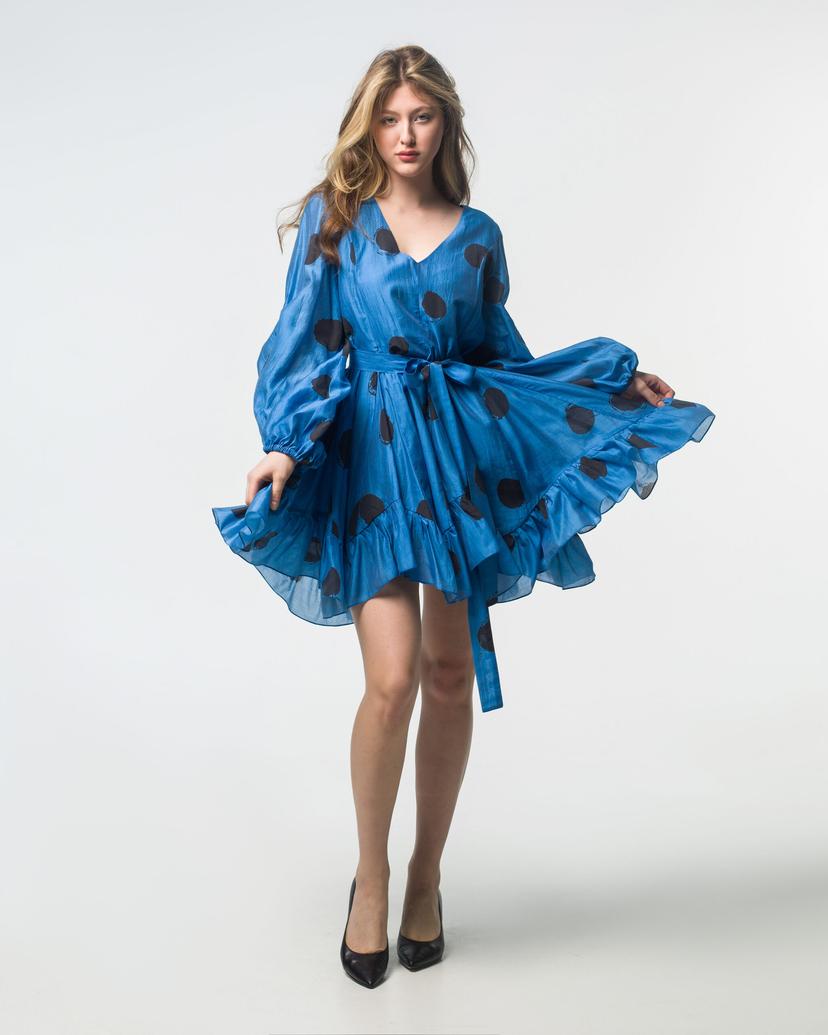 Mini dress in fine tencel