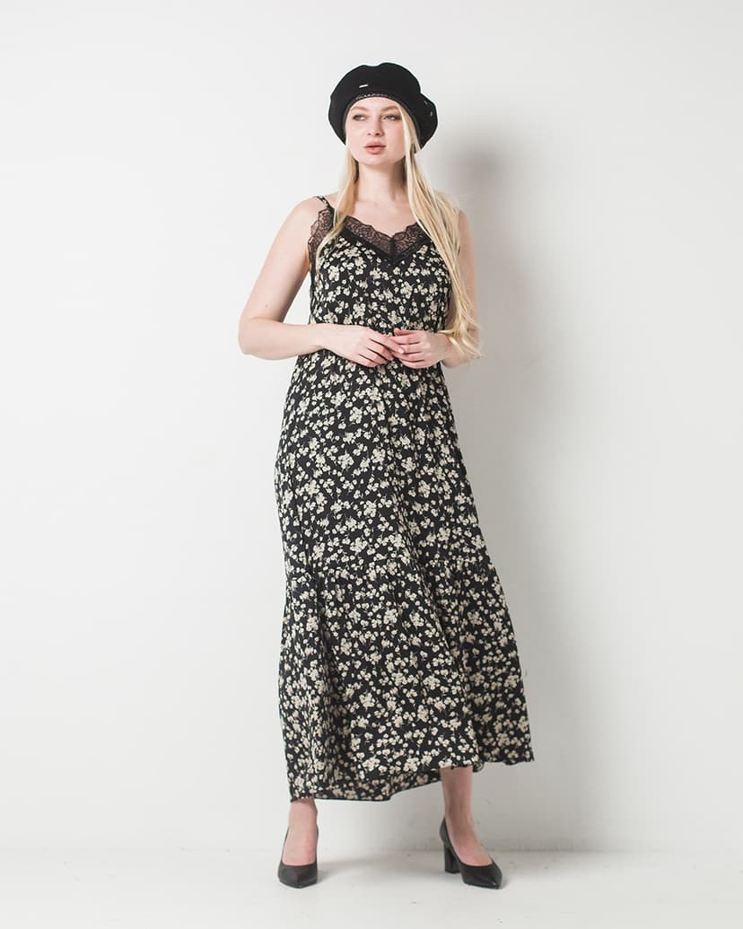 Slip dress with lace