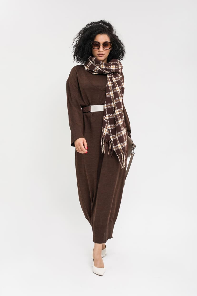 Checked cashmere scarf