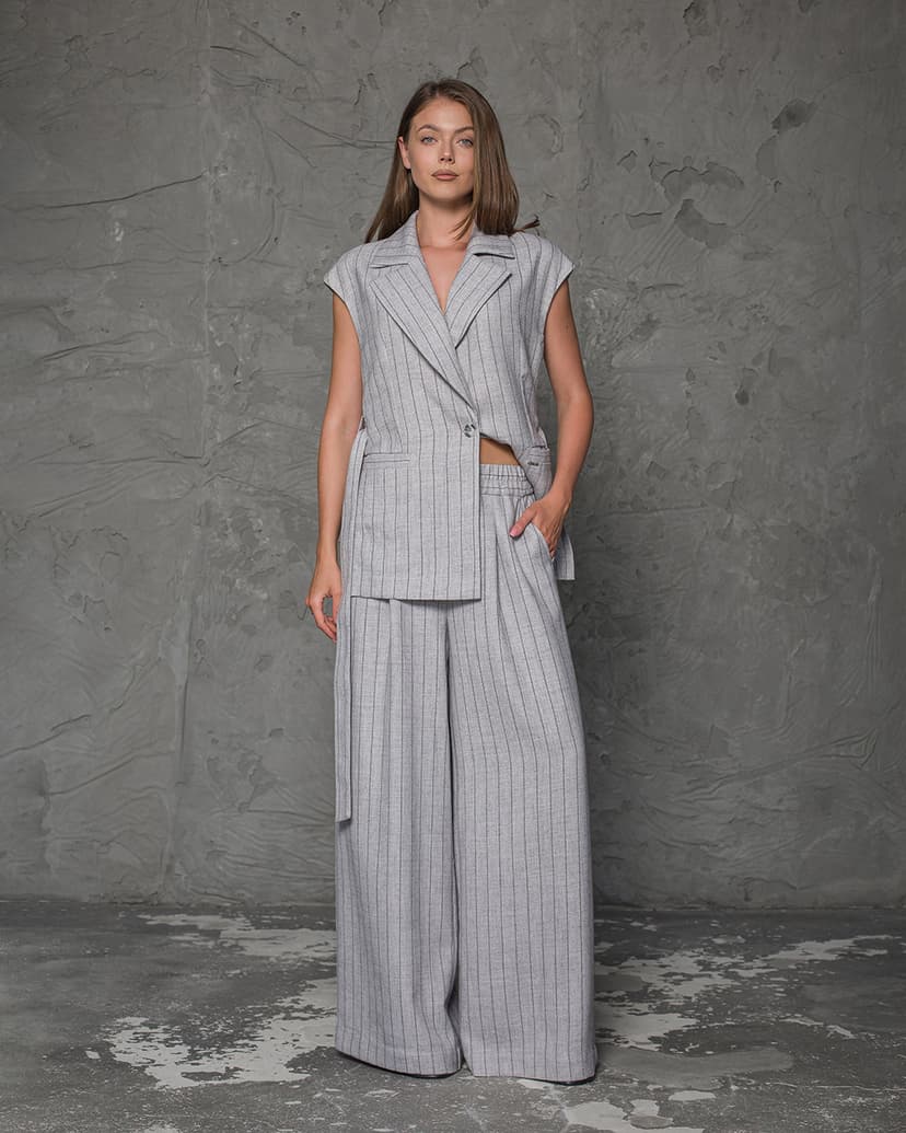 Striped suit – vest and trousers