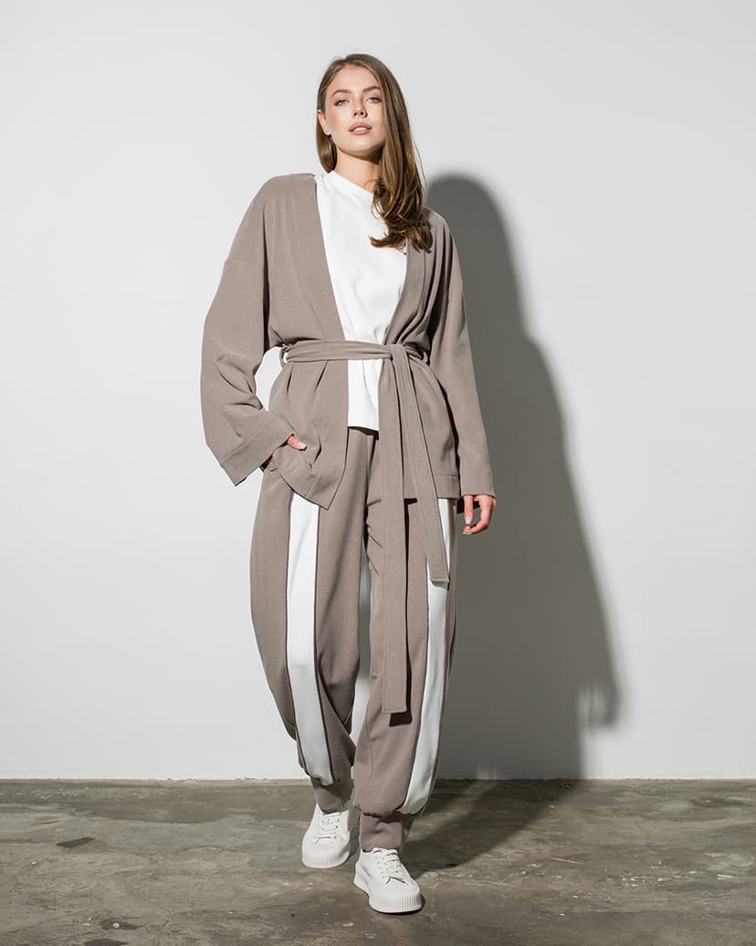 Knit suit – cardigan and trousers