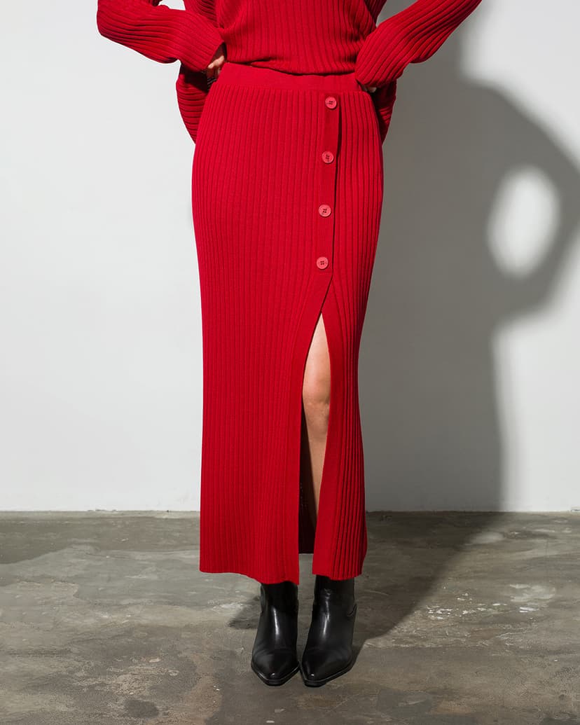 Knitted merino wool skirt