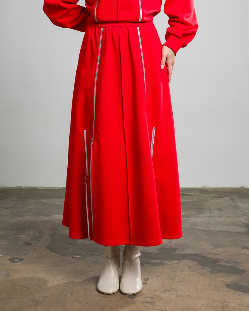  Midi skirt with zippers