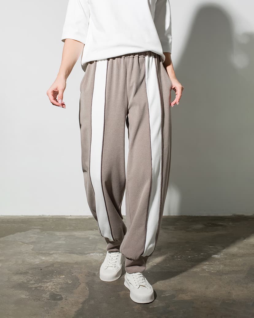Pants with contrast stripes