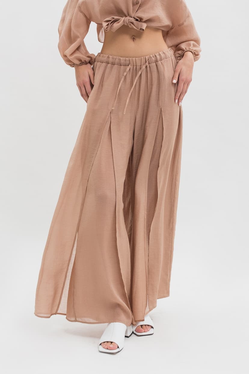  Wide-leg trousers with slits