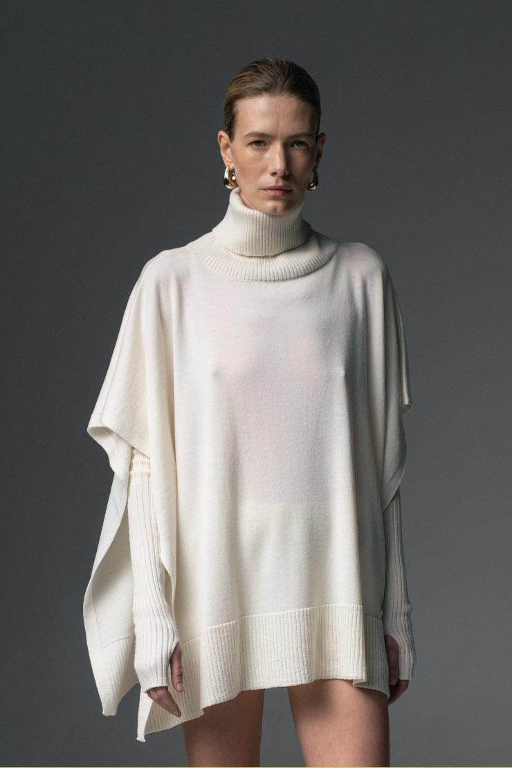 Merino wool knit arm warmers - white